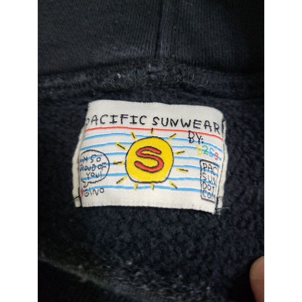 PACSUN Mens Small Always Shady Hoodie Pullover Sweatshirt Black Retro y2k style - Picture 6 of 7